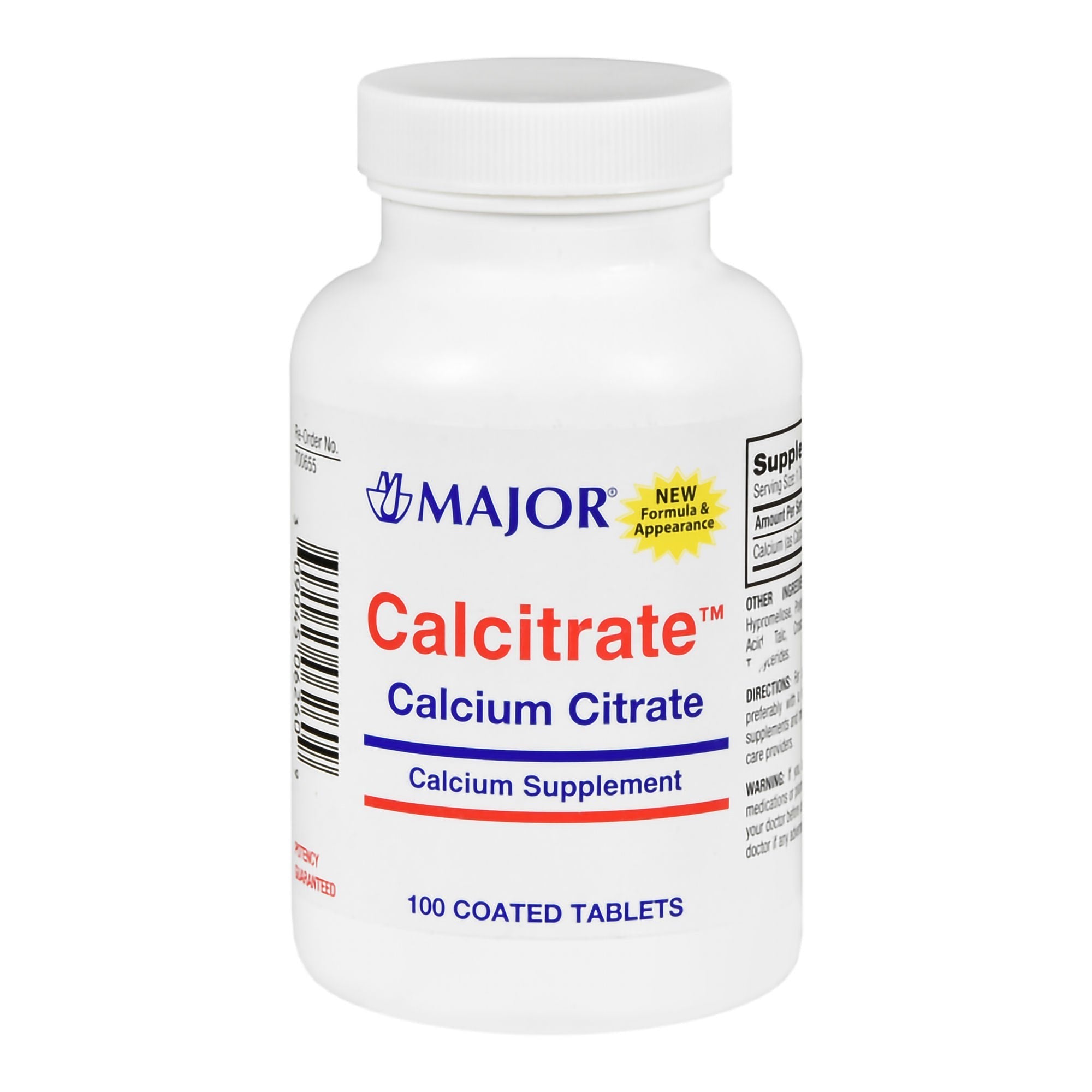Major Calcitrate 950-mg Calcium Citrate Supplement (Bottle of 100) 