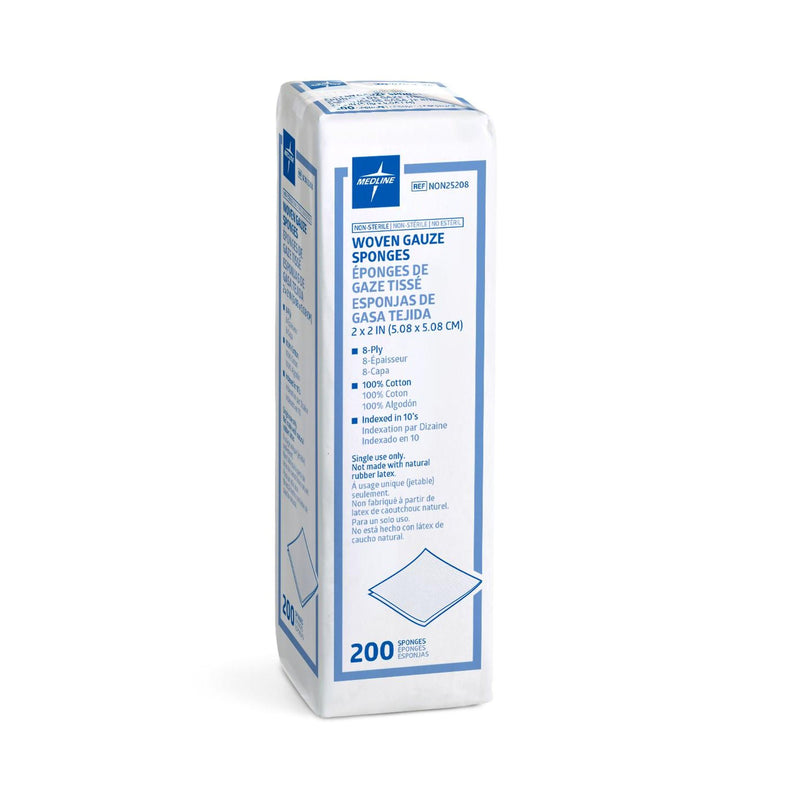 Medline Gauze Sponge, 2 x 2 Inch, 8-Ply (Case of 5000)
