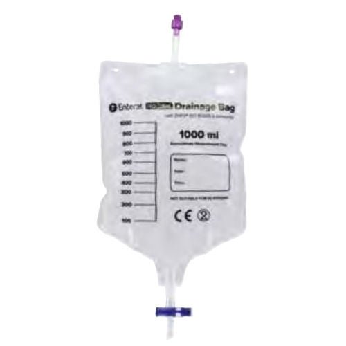 Enteral Drainage Bag ENFit Without Tubing 1000 mL Sterile ENFit Connector Barrier