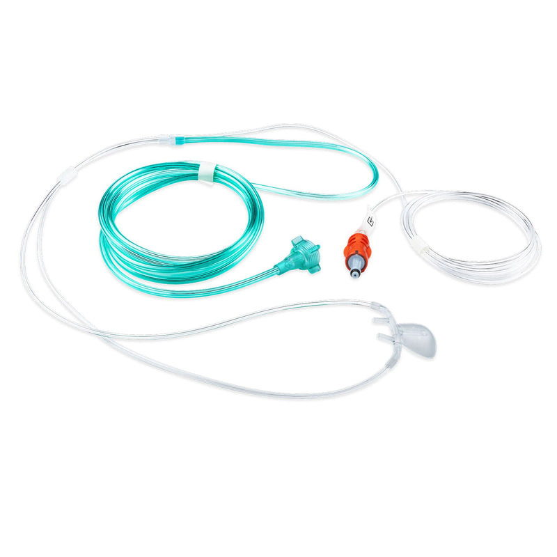 ETCO2 Oral / Nasal Cannula NomoLine Adult Straight Prongs 13 Foot Tubing Low Flow Rate (Box of 100)