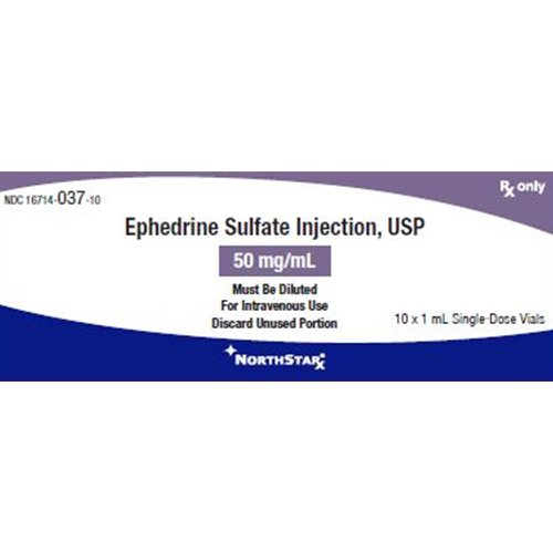 Ephedrine Sulfate 50 mg / mL Injection 1 mL 