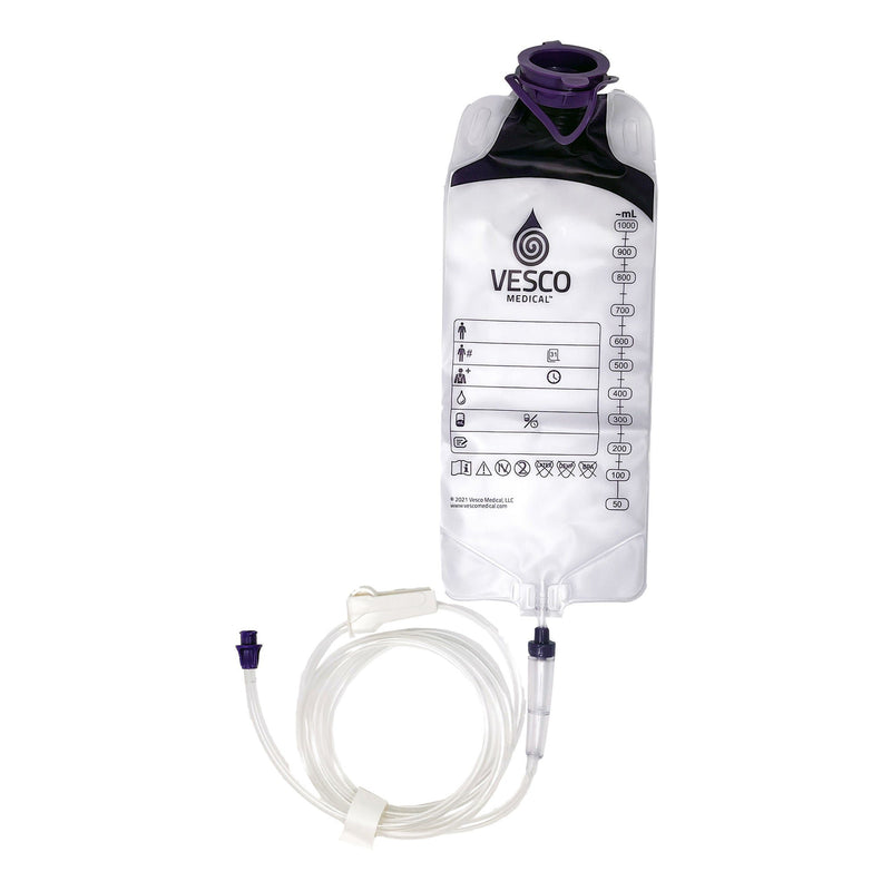 Gravity Feeding Bag Set with ENFit Connector 1000 mL PVC (Case of 30)