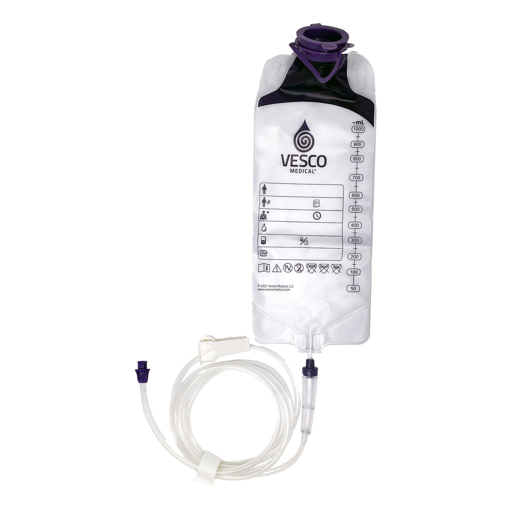 Gravity Feeding Bag Set with ENFit Connector 1000 mL PVC 
