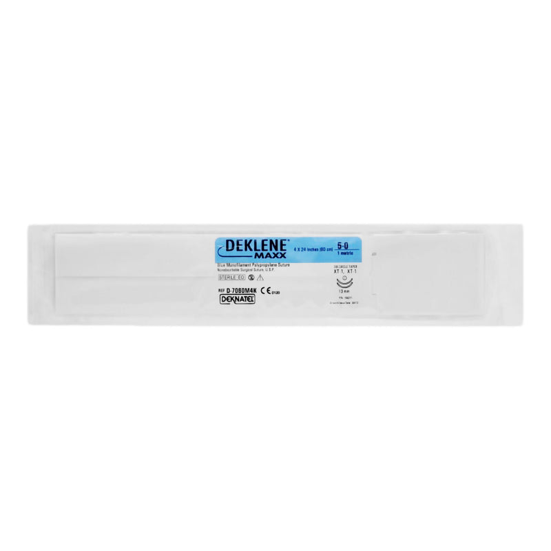 Nonabsorbable Suture with Needle DEKLENE MAXX Polypropylene XT-1 3/8 Circle Taper Point Needle Size 5-0 Monofilament (Box of 12)