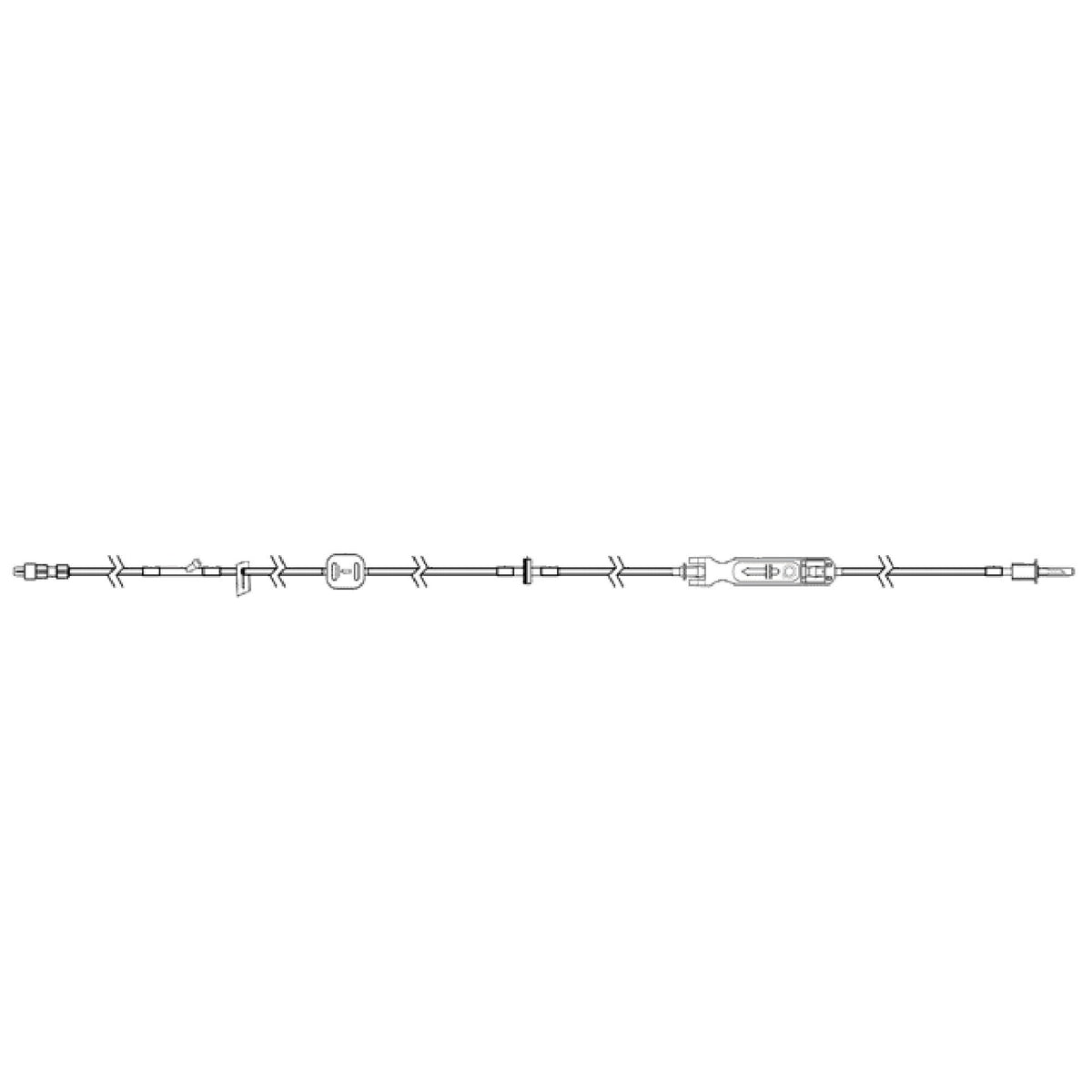 IV Pump Set Sapphire Pump 1 Port 20 Drops / mL Drip Rate 0.2 Micron Filter 117 Inch Tubing Solution (Case of 30)
