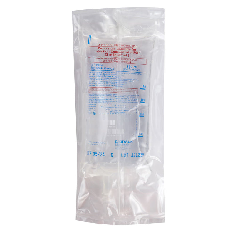 Potassium Chloride Concentrate, Preservative Free 2 mEq / mL Injection 250 mL (Case of 24)
