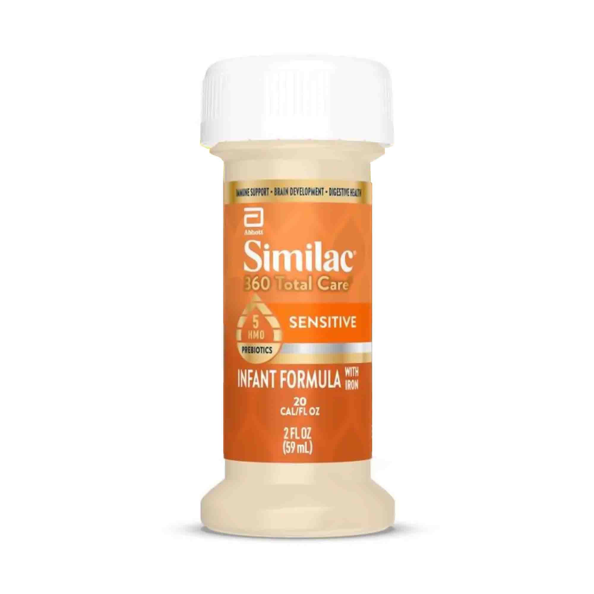 Infant Formula Similac 360 Total Care Sensitive Unflavored 2 oz. Bottle Liquid Iron Lactose Sensitivity 