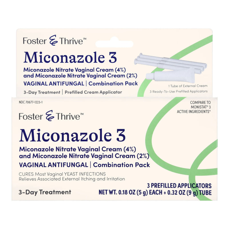 Foster & Thrive Miconazole Nitrate Vaginal Cream + Antifungal Combination Pack (Each)