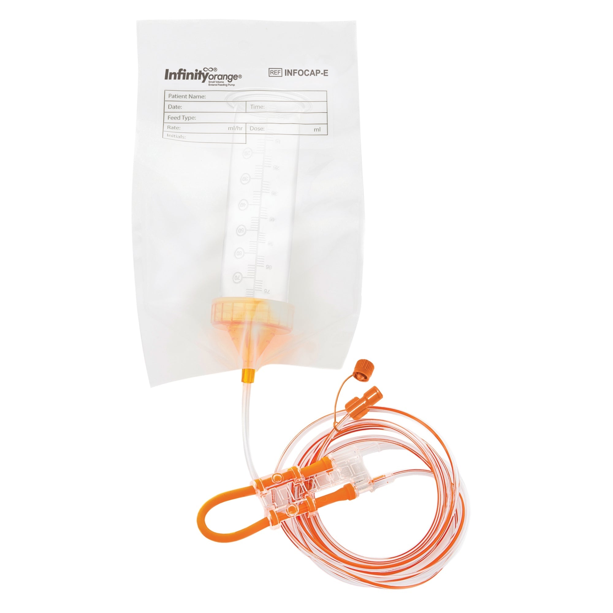 Screw Cap Set with ENFit Connector Infinity Orange For Infinity Orange Enteral Feeding Pump 