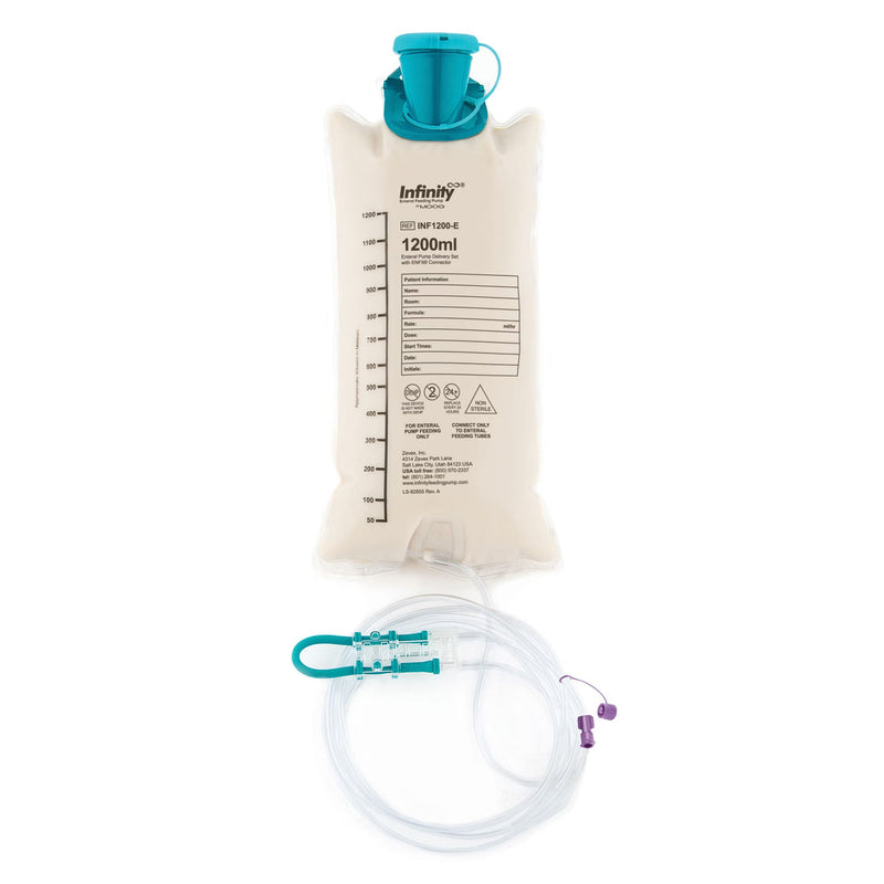 Enteral Feeding Pump Bag Set with ENFit Connector Infinity 1200 mL Silicone NonSterile ENFit Connector 