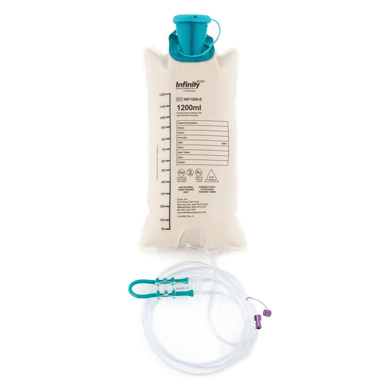 Enteral Feeding Pump Bag Set with ENFit Connector Infinity 1200 mL Silicone NonSterile ENFit Connector 
