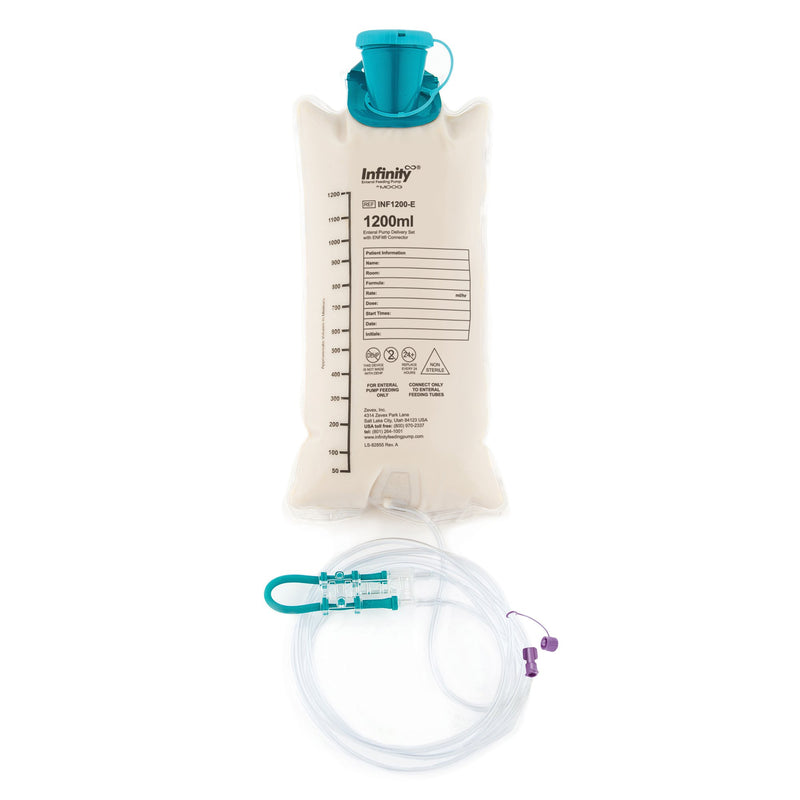 Enteral Feeding Pump Bag Set with ENFit Connector Infinity 1200 mL Silicone NonSterile ENFit Connector 