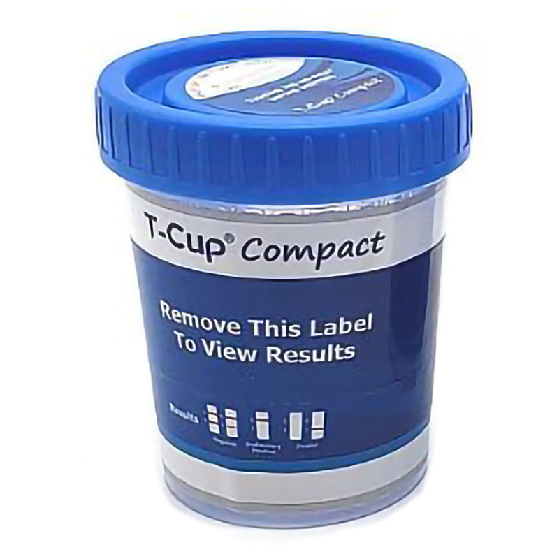 Drugs of Abuse Test Kit T-Cup Compact AMP, BUP, BZO, COC, mAMP/MET, MTD, OPI300 (MOP), OXY, THC 25 Tests CLIA Waived