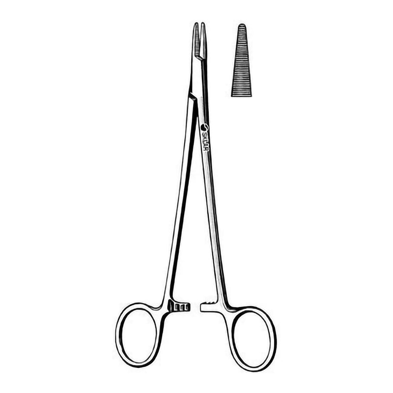 Needle Holder Surgi-OR Brown 5-1/4 Inch Length Blunt Serrated Tips Finger Ring Handle