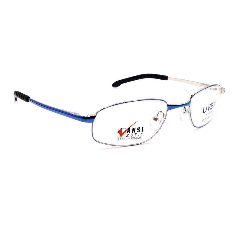 Prescription Safety Glasses SWRx Collection Titmus SW04 Flexible Hinges Uncoated Clear Tint Blue Frame Over Ear 53.20.135 
