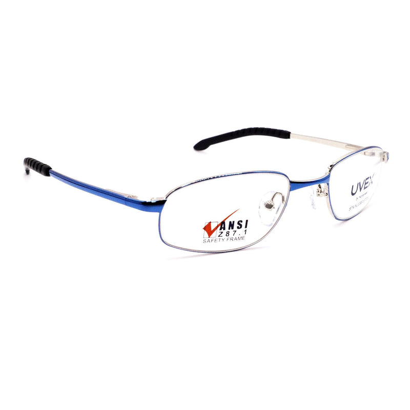 Prescription Safety Glasses SWRx Collection Titmus SW04 Flexible Hinges Uncoated Clear Tint Blue Frame Over Ear 53.20.135 