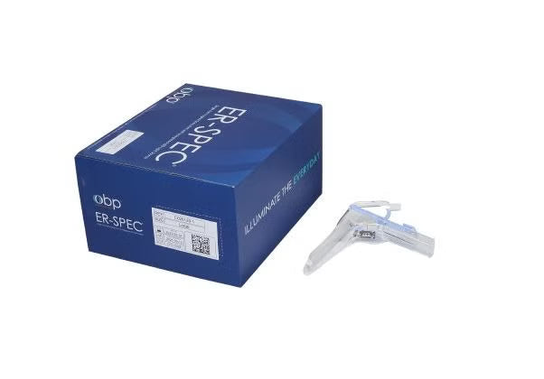 Vaginal Speculum ER-SPEC Pederson NonSterile Office Grade Acrylic Large Double Blade Duckbill Disposable Built-In Light Source (Box of 16)