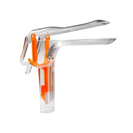 Vaginal Speculum ER-SPEC Pederson Sterile Office Grade Acrylic Small Double Blade Duckbill Disposable Built-In Light Source 