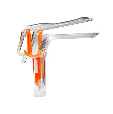 Vaginal Speculum ER-SPEC Pederson Sterile Office Grade Acrylic Medium Double Blade Duckbill Disposable Built-In Light Source (Box of 12)