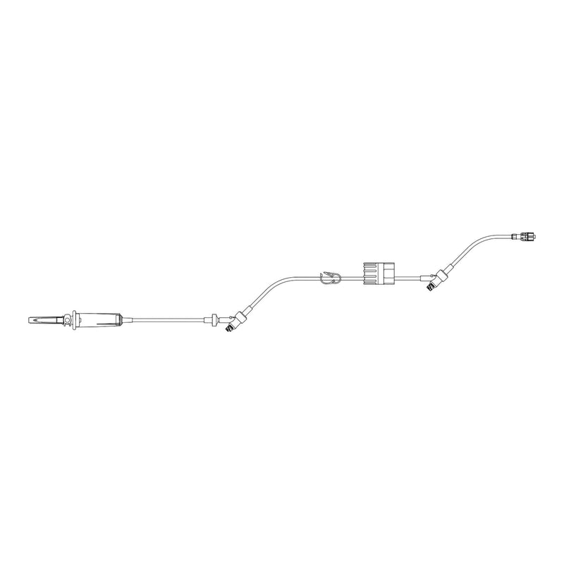 Primary IV Administration Set Rate Flow II Gravity 2 Ports 15 Drops / mL Drip Rate Without Filter 92 Inch Tubing Solution Flow Regulator (Case of 50)