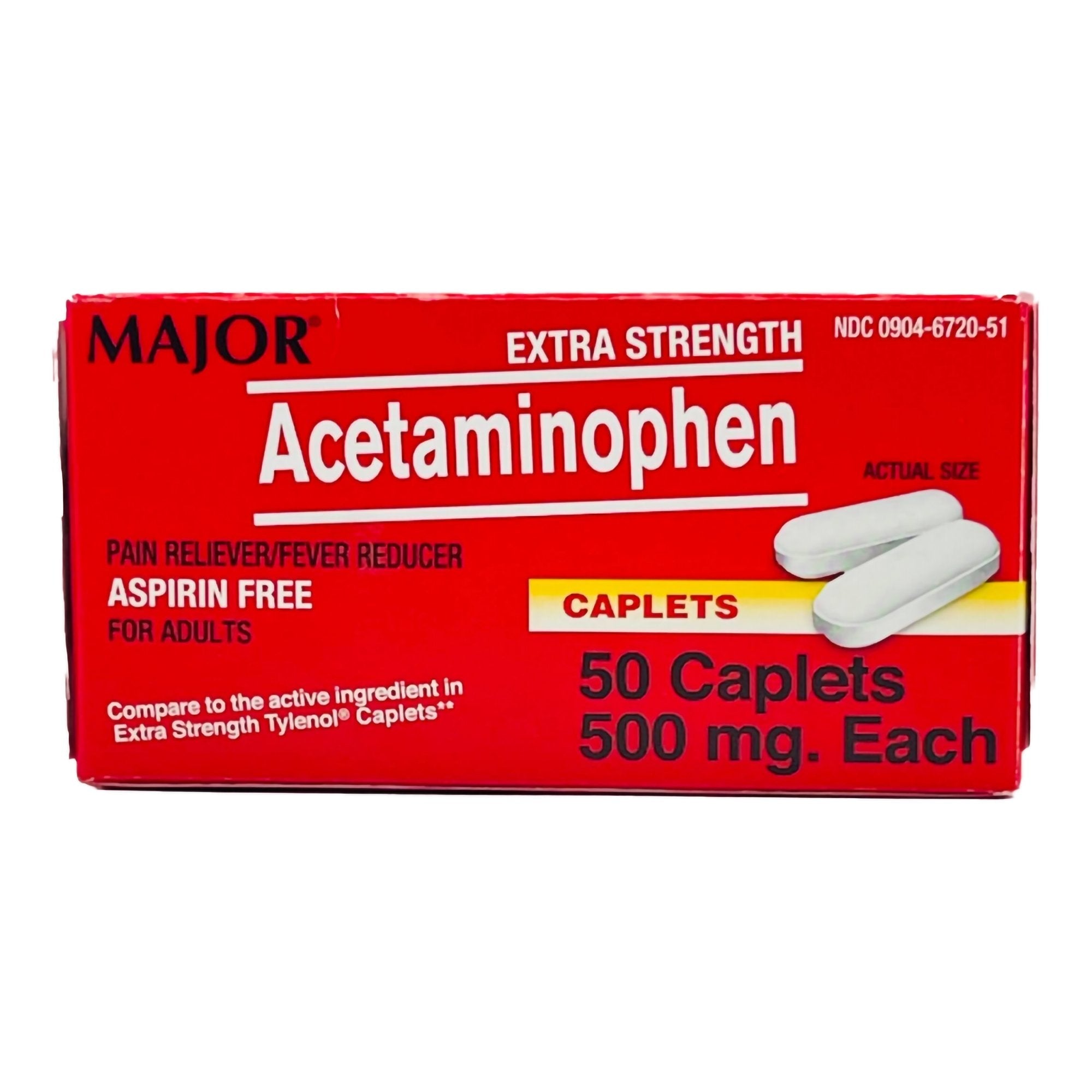 Pain Relief 500 mg Strength Acetaminophen Tablet 50 per Bottle 