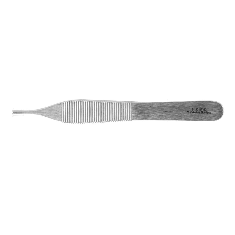Tissue Forceps Miltex Disposable Adson 4-3/4 Inch Length Floor / Office Grade Pakistani Stainless Steel Sterile NonLocking Thumb Handle Straight Delicate, 1 X 2 Teeth 