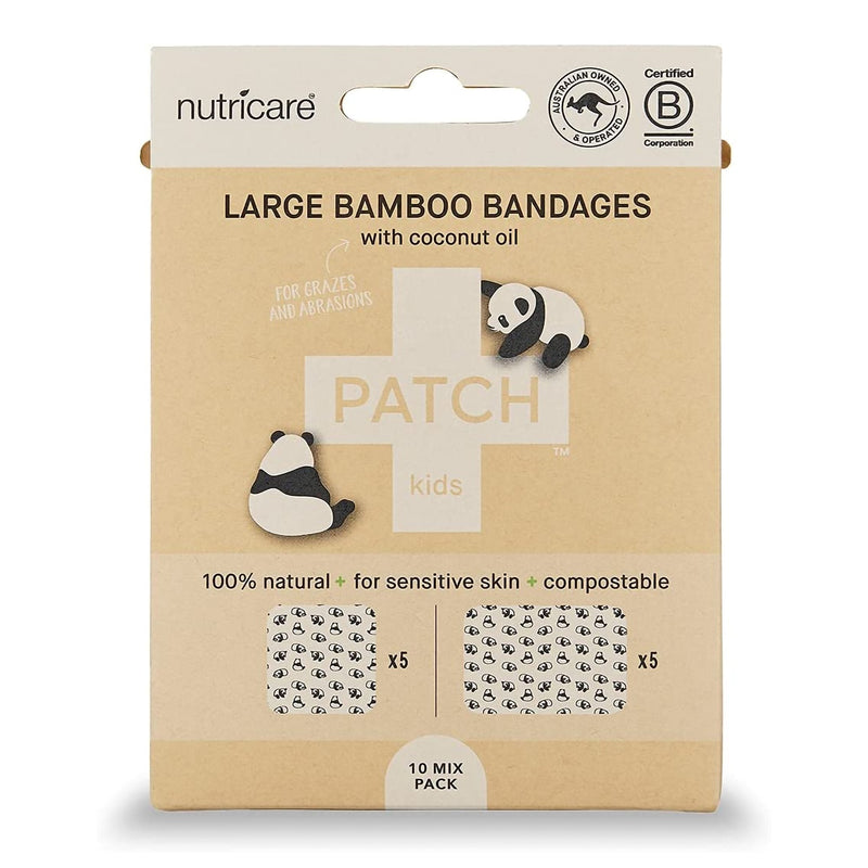 Adhesive Strip Patch Kids Bamboo / Coconut Oil Kid Design (Pandas) 2 X 3 Inch / 3 X 3 Inch Sterile 