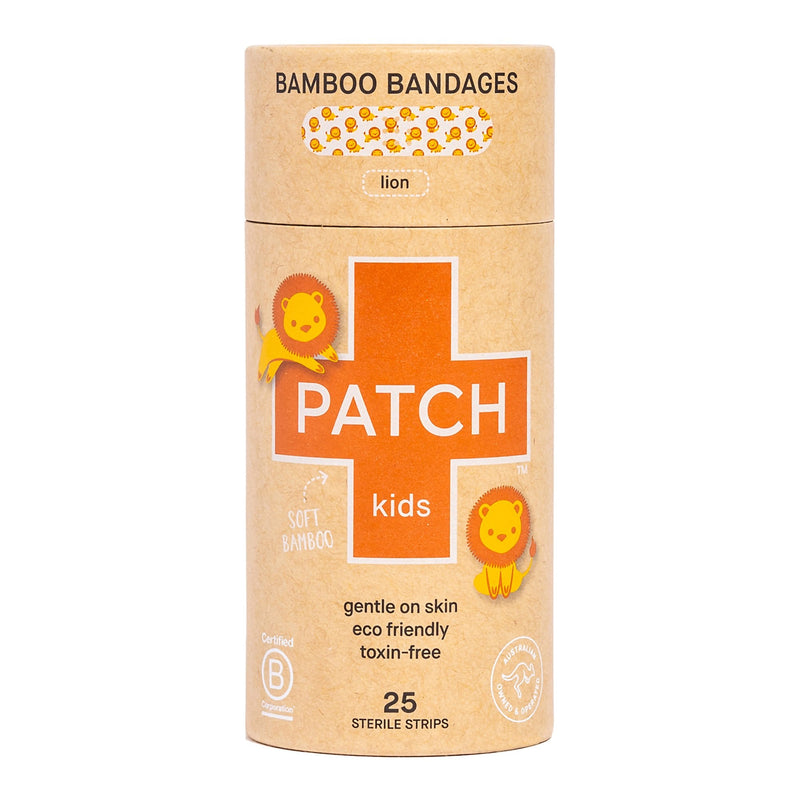 Adhesive Strip Patch Kids Bamboo Kid Design (Lion) 3/4 X 3 Inch Sterile 