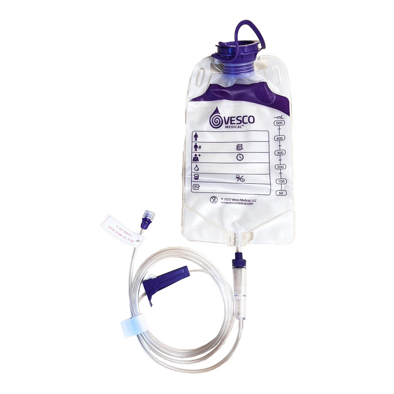 Gravity Feeding Bag Set with ENFit Connector 500 mL PVC (Case of 30)