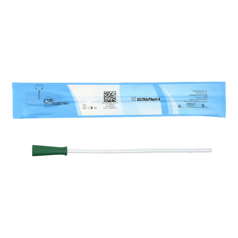 Urethral Catheter Cure Ultra Plus Straight Tip Lubricated PVC 14 Fr. 8 Inch Length (Case of 300)