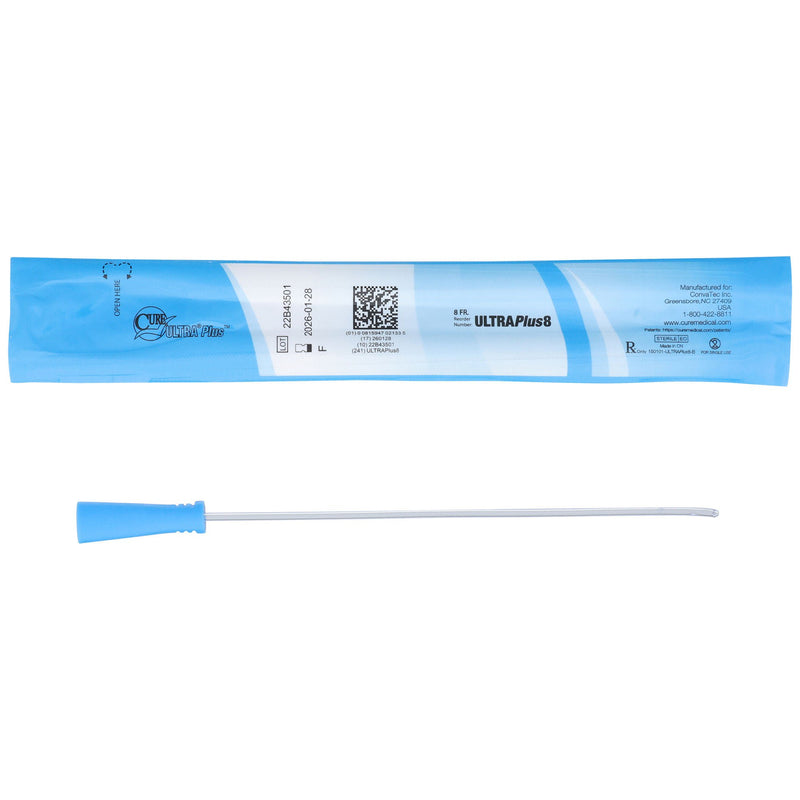 Urethral Catheter Cure Ultra Plus Straight Tip Lubricated PVC 8 Fr. 8 Inch Length (Case of 300)