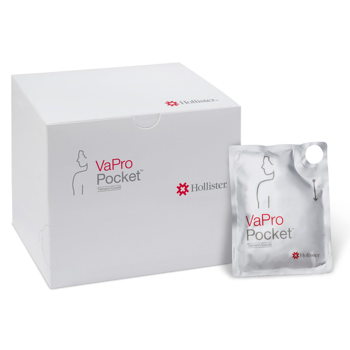Intermittent Closed System Catheter VaPro Plus Pocket Tiemann / Coudé Tip 12 Fr. PVC (Box of 30)