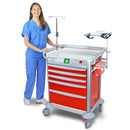 CART QUICK RELEASE RED 5DRWR3SIDE HAND RL 23IN WIDE (DROP)