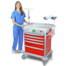 CART QUICK RELEASE RED 5DRWR3SIDE HAND RL 23IN WIDE (DROP)