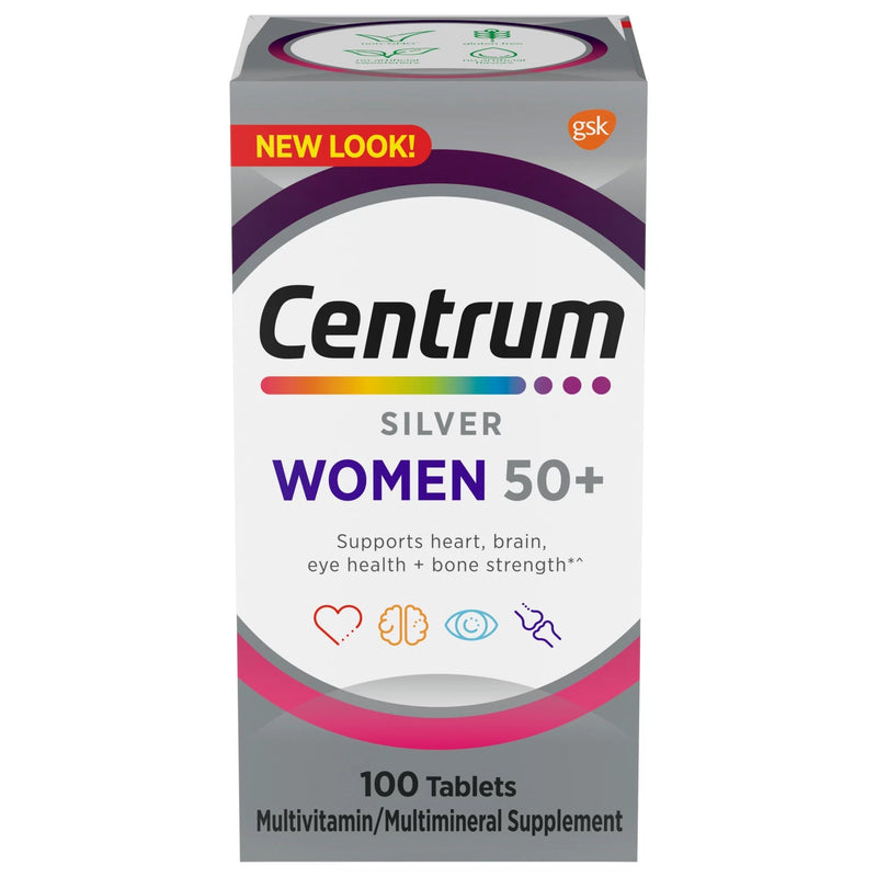 Multivitamin Supplement Centrum Silver Women 50+ Tablet 100 per Bottle 