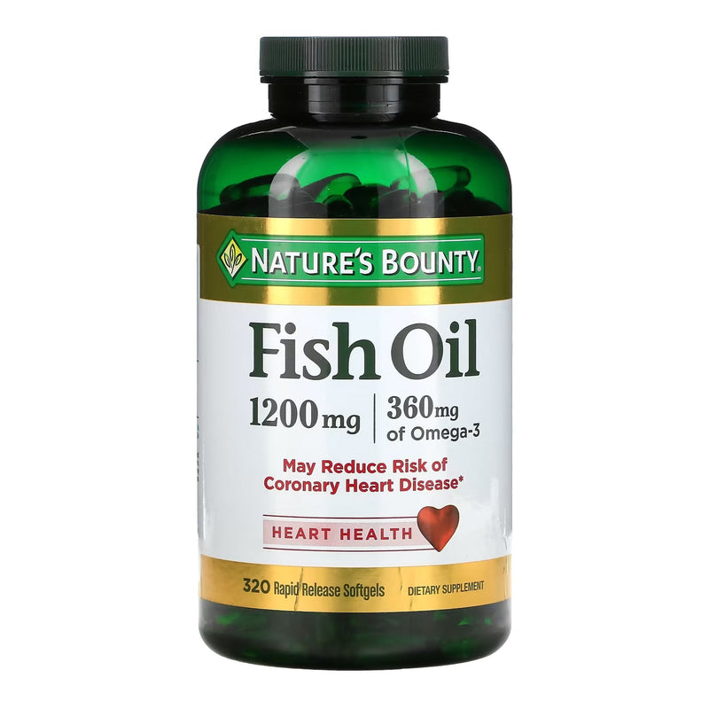 Omega 3 Supplement Nature's Bounty Fish Oil 1,200 mg Strength Softgel 320 per Bottle 