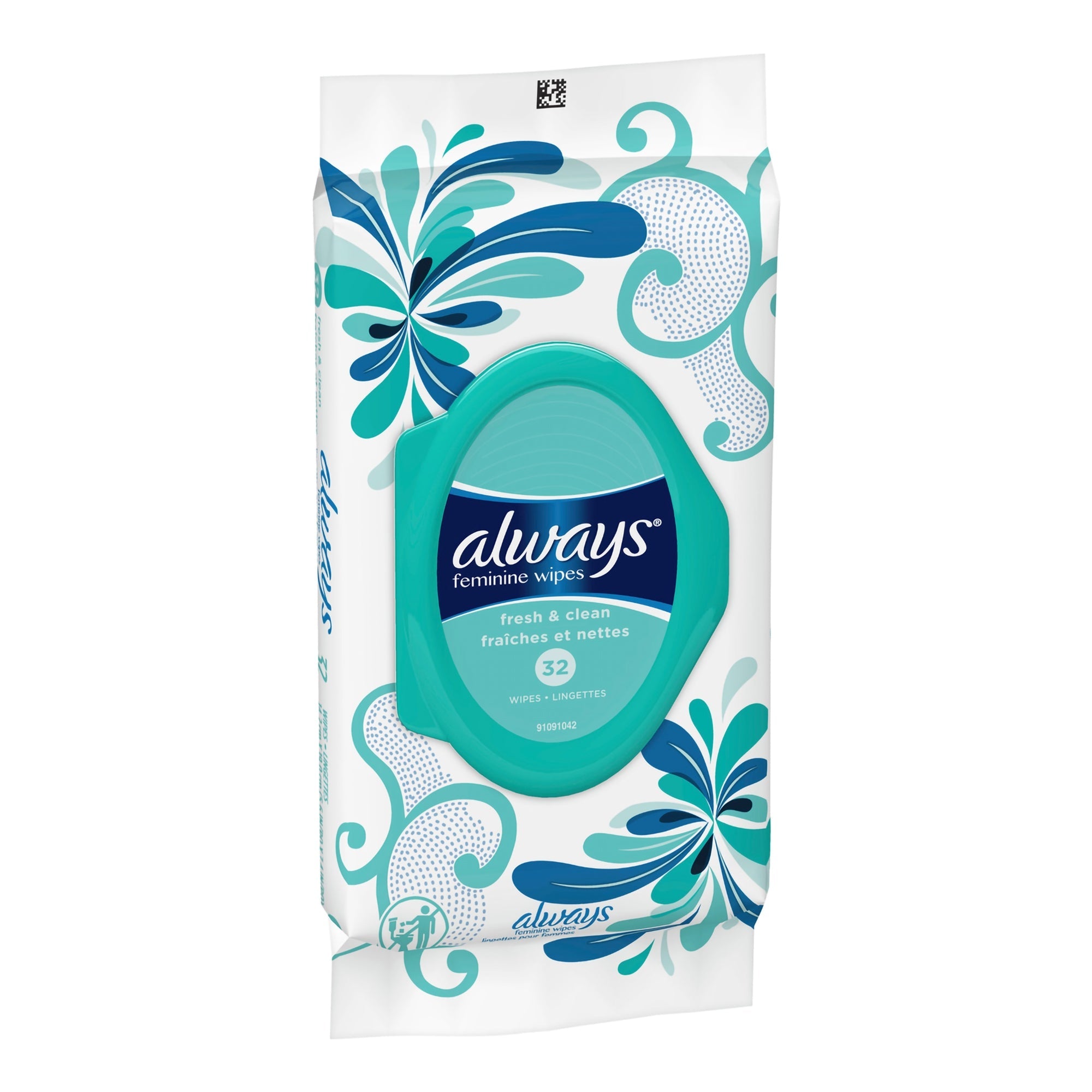 Feminine Hygiene Wipe Always Refresh Soft Pack Fresh Scent 32 Count 