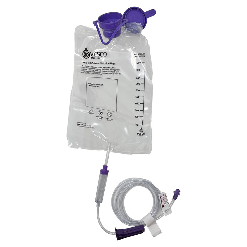 Gravity Feeding Bag Set with ENFit Connector 1000 mL Layered Laminate (Case of 30)