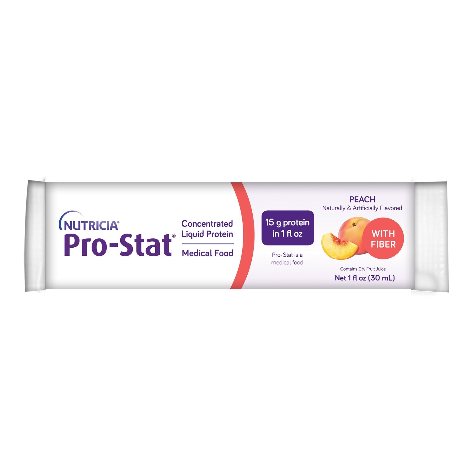 Oral Supplement Pro-Stat with Fiber Peach Flavor Liquid 1 oz. Individual Packet 