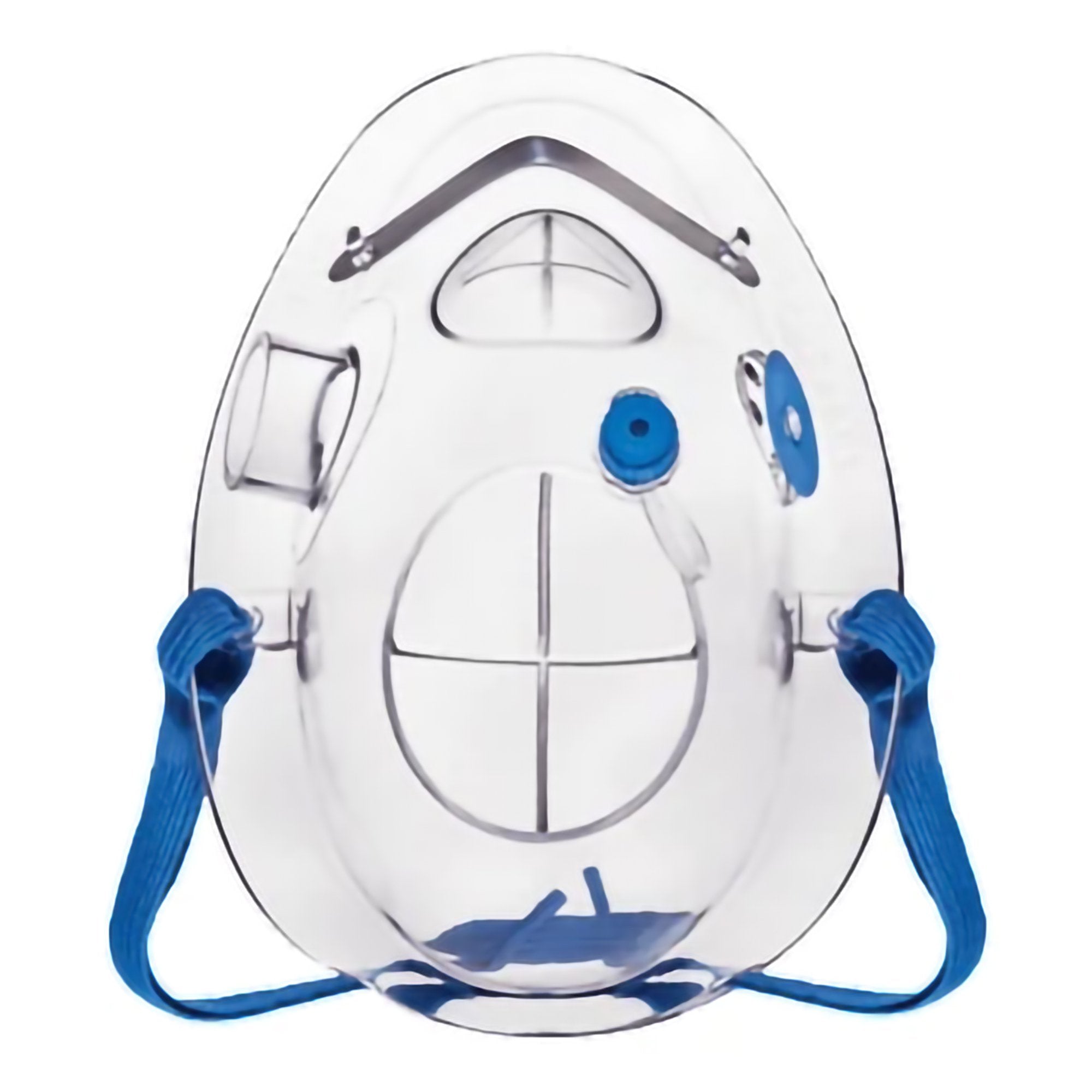 Oxygen Mask POM Elite Elongated Style Adult One Size Fits Most Adjustable Head Strap / Nose Clip 