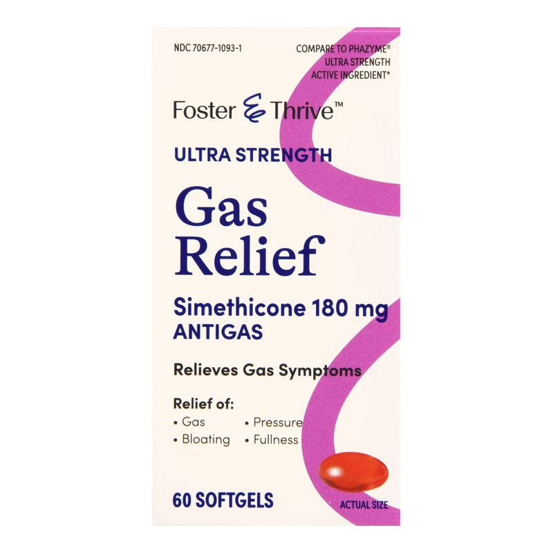 Gas Relief Foster & Thrive 180 mg Strength Softgel 60 per Bottle 