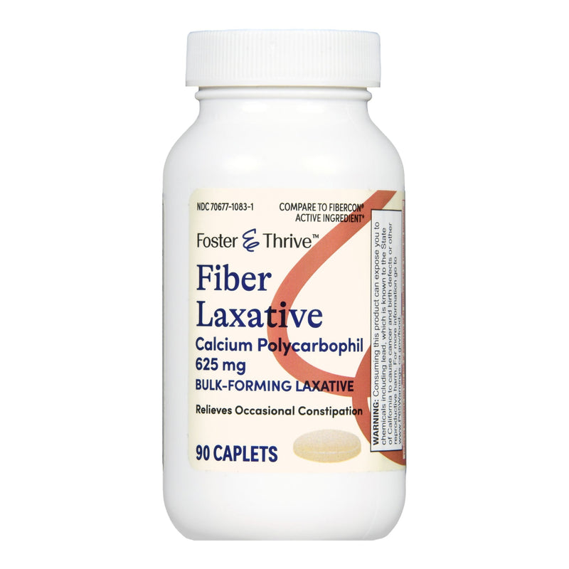 Laxative Foster & Thrive Unflavored Caplet 90 per Bottle 625 mg Strength Calcium Polycarbophil 