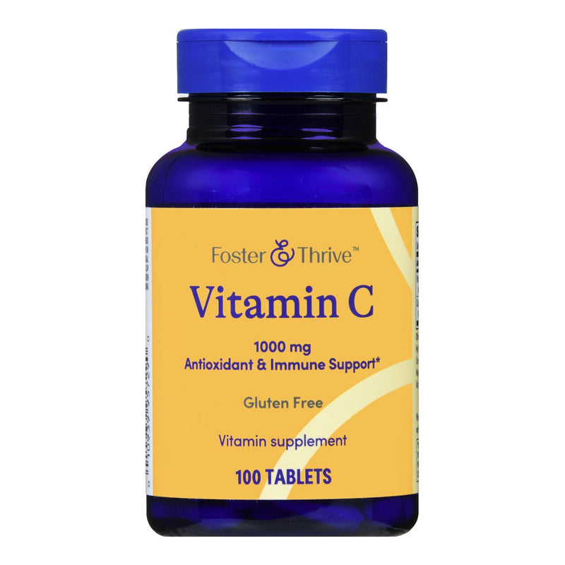 Vitamin C Supplement Foster & Thrive Ascorbic Acid 1,000 mg Strength Tablet 100 per Bottle 