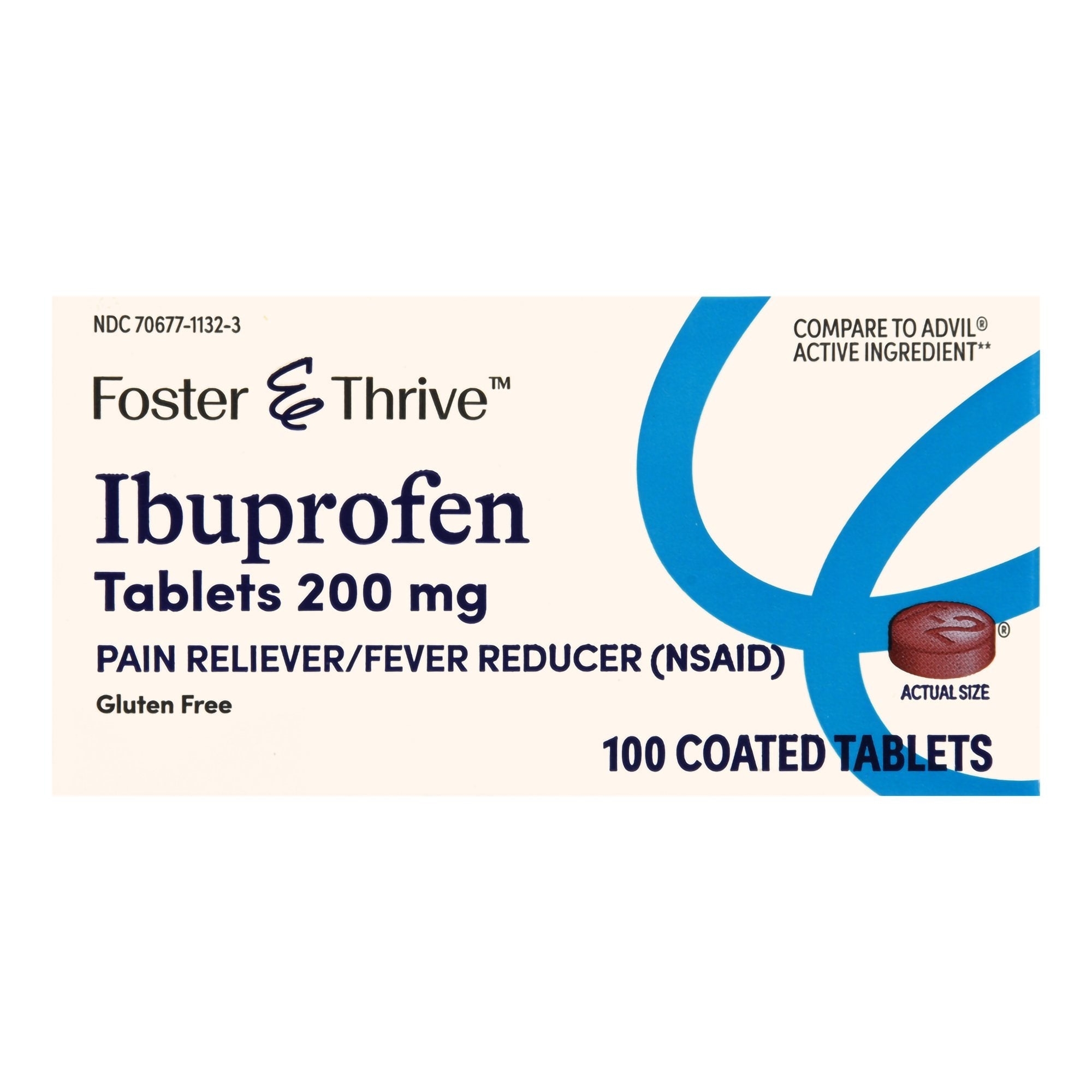 Pain Relief Foster & Thrive 200 mg Strength Ibuprofen Tablet 100 per Bottle 