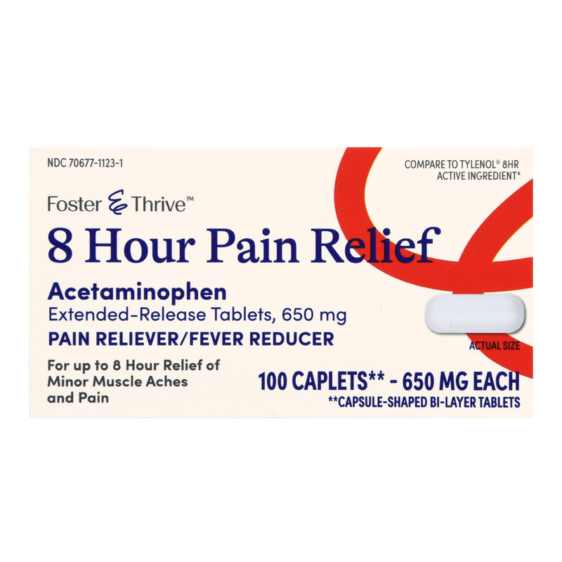 Pain Relief Foster & Thrive 650 mg Strength Acetaminophen Capsule 100 Per Bottle 
