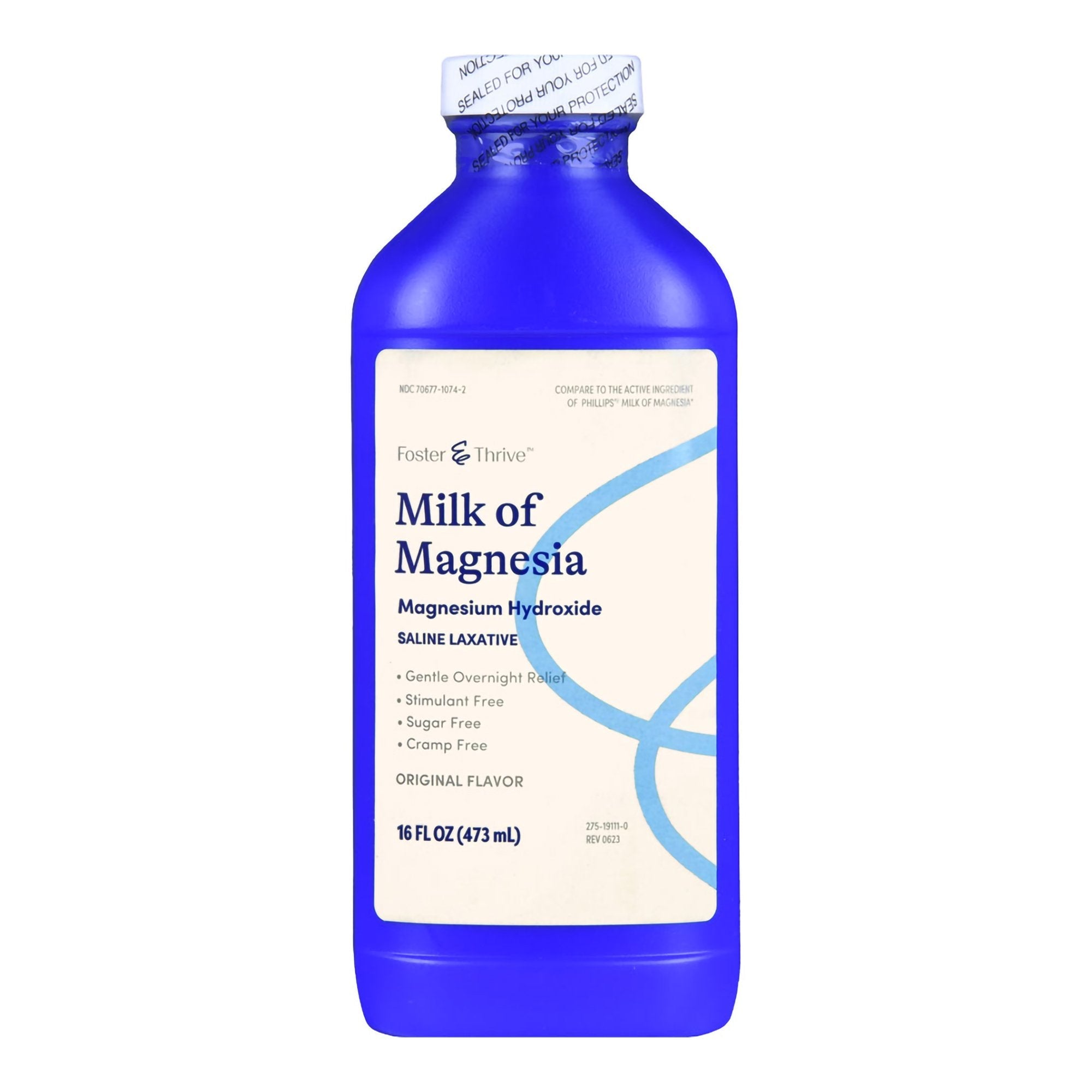 Laxative Foster & Thrive Original Flavor Oral Suspension 16 oz. 400 mg / 5 mL Strength Magnesium Hydroxide 