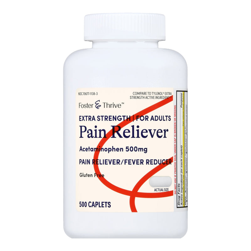 Pain Relief Foster & Thrive 500 mg Strength Acetaminophen Caplet 500 per Bottle 