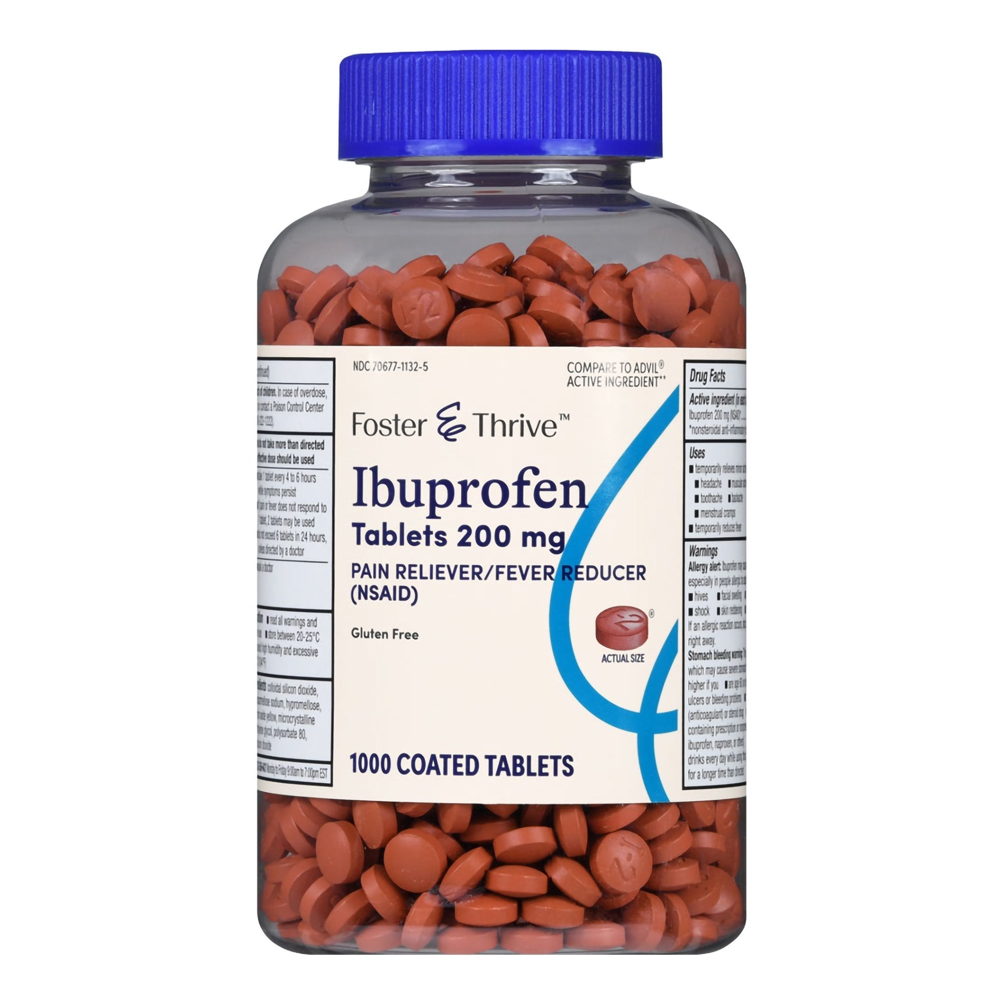 Pain Relief Foster & Thrive 200 mg Strength Ibuprofen Tablet 1000 per Bottle 