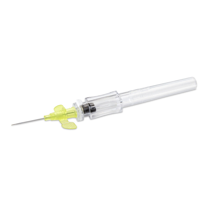 Peripheral IV Catheter McKesson Prevent R 24 Gauge 3/4 Inch Polyurethane Winged Hub Blood Control Push Button Safety (Case of 200)