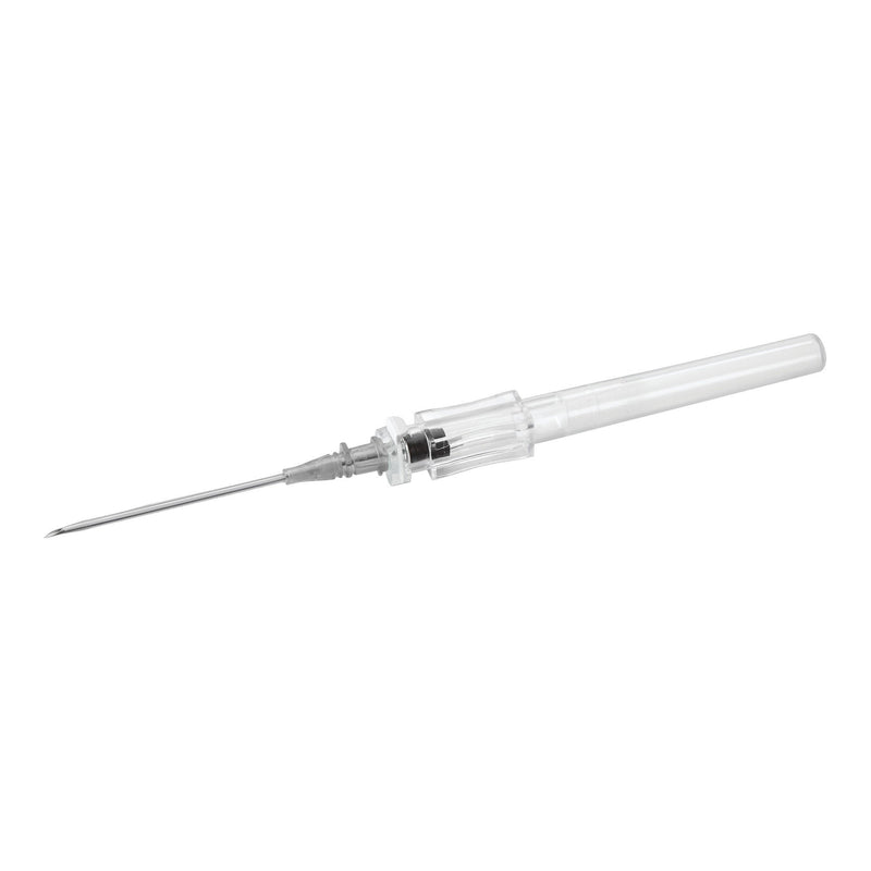 Peripheral IV Catheter McKesson 16 Gauge 1.16 Inch Polyurethane Straight Hub Non Blood Control Push Button Safety (Case of 200)